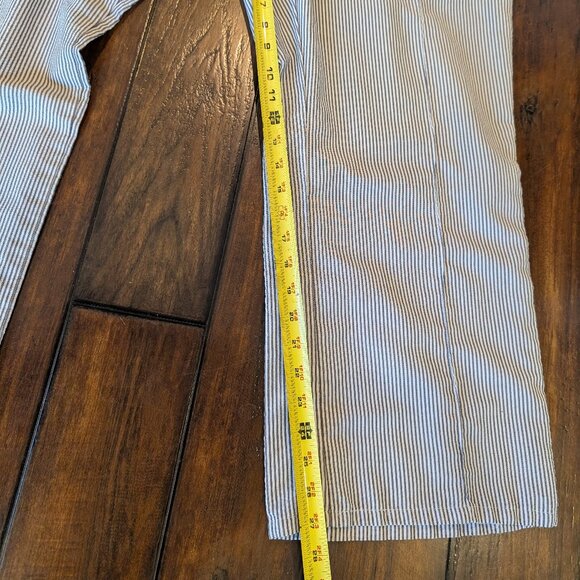 VTG Para Suit Coverall Men's Short-Sleeve Belted 52 Regular White/Gray striped - Picture 6 of 11